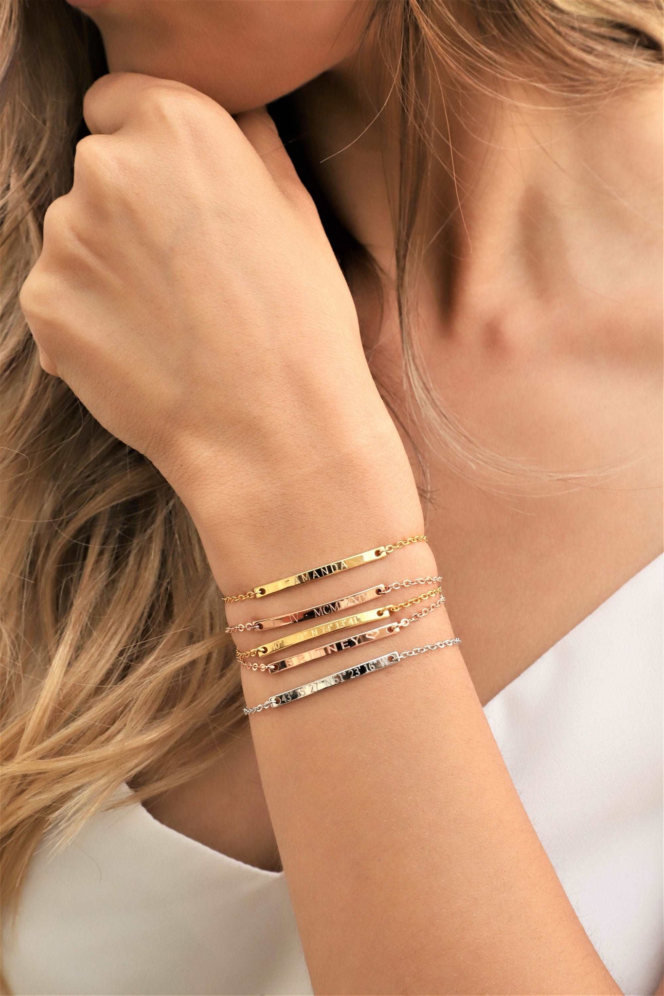 Personalized Gold Bar Bracelet